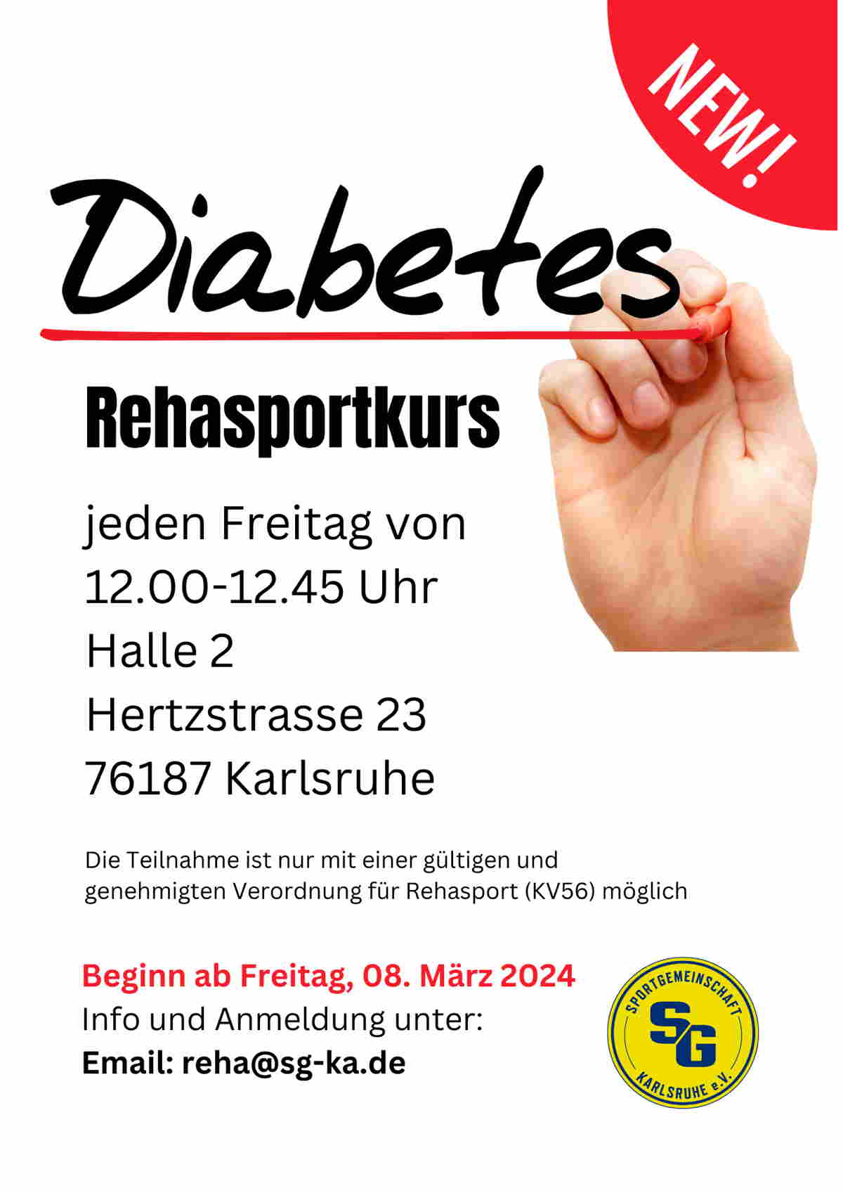 Neu: Ab März Reha-Sport Diabetes